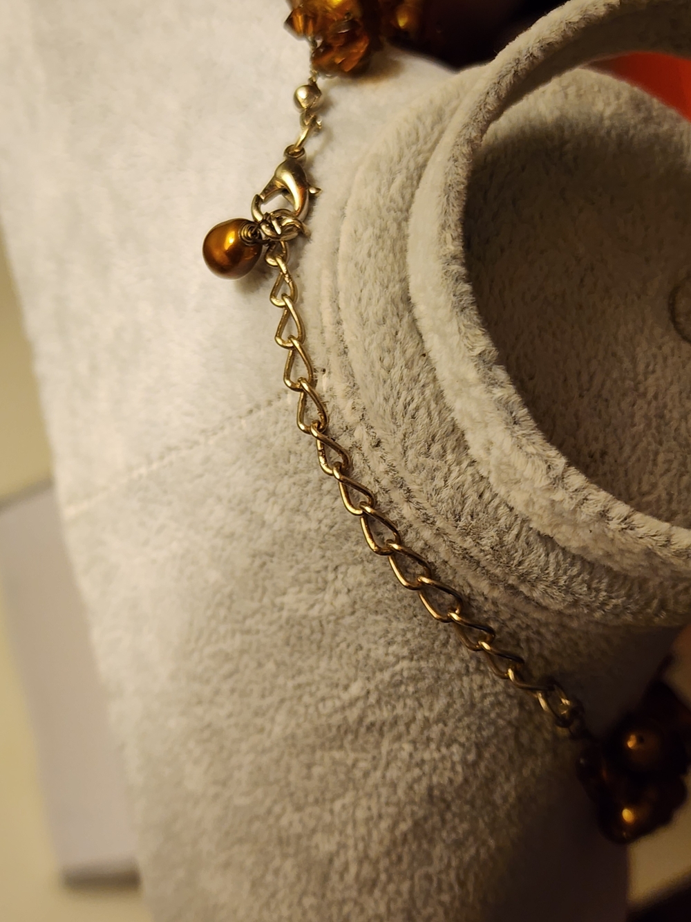 Gold-Tone Beaded Cluster Necklace with Matching Earrings - Picture 2 of 2